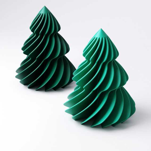 Christmas Tree Decoration - Fin Texture Ornament Colourful Festive Statue Custom Colours - image 1