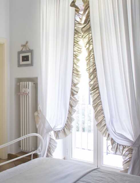Shabby Chic Cotton & Linen Voile Curtains Made in Italy - image 1