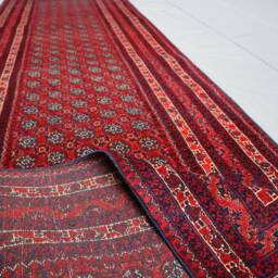 10 Ft Runner Rug, Afghan Tribal Bokhara Turkmen Handmade Wool Oriental Red Long Hallway Runner, Kitchen - thumbnail 4
