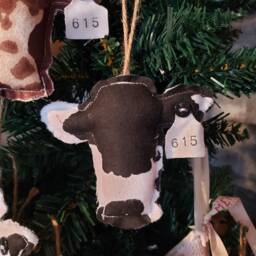 Cow Christmas Ornament/Custom Farm Themed Tree Farmhouse Tiered Tray Decor - thumbnail 3
