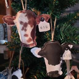 Cow Christmas Ornament/Custom Farm Themed Tree Farmhouse Tiered Tray Decor - thumbnail 1