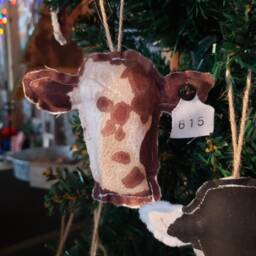 Cow Christmas Ornament/Custom Farm Themed Tree Farmhouse Tiered Tray Decor - thumbnail 2