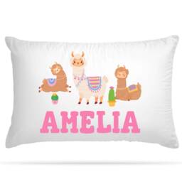 Customised Llama Cute Alpaca Pillow Case With 2 Colour Option Personalised Gifts For Girls & Boys Sleepover Party, Birthday D??cor Kids - thumbnail 2