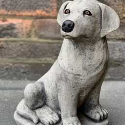 Concrete Labrador Statue Outdoor Figurine Stone Dog Sculpture Cement Pet Figure Memorial Ornament Dog Lover Gift Yard Art - thumbnail 3