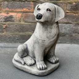 Concrete Labrador Statue Outdoor Figurine Stone Dog Sculpture Cement Pet Figure Memorial Ornament Dog Lover Gift Yard Art - thumbnail 1