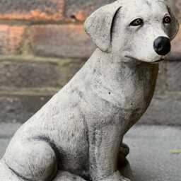 Concrete Labrador Statue Outdoor Figurine Stone Dog Sculpture Cement Pet Figure Memorial Ornament Dog Lover Gift Yard Art - thumbnail 2