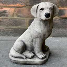 Concrete Labrador Statue Outdoor Figurine Stone Dog Sculpture Cement Pet Figure Memorial Ornament Dog Lover Gift Yard Art - thumbnail 4