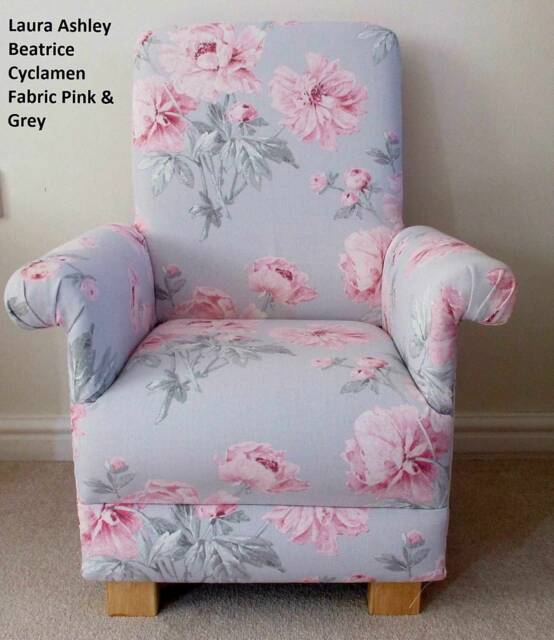 Handcrafted Laura Ashley Fabric Adult Armchairs Pink Grey Chairs Corby Check Red Josette Whinfell Belton Bacall Butterfly Duck Egg Velvet - image 1