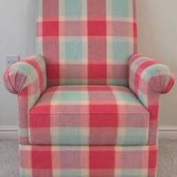 Handcrafted Laura Ashley Fabric Adult Armchairs Pink Grey Chairs Corby Check Red Josette Whinfell Belton Bacall Butterfly Duck Egg Velvet - thumbnail 3