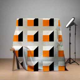 3D Geometric Quilt Pattern - Modern Window Design - PDF Download, 63x97In Twin/Throw Size - thumbnail 4