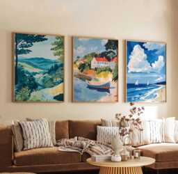 Set Of 3 North Carolina Posters, Usa Travel Prints, Scenic Wall Art Sets, Nature Poster State Decor - thumbnail 1
