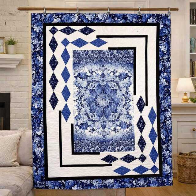 Panel Quilt Pattern PDF - Beginner Friendly Throw Size - 56 X 75 Instant Download - image 1