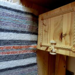 Handmade Wool Throw Blanket Orange Rustic Bed Coverlet, Queen Size - thumbnail 4