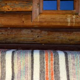 Handmade Wool Throw Blanket Orange Rustic Bed Coverlet, Queen Size - thumbnail 3