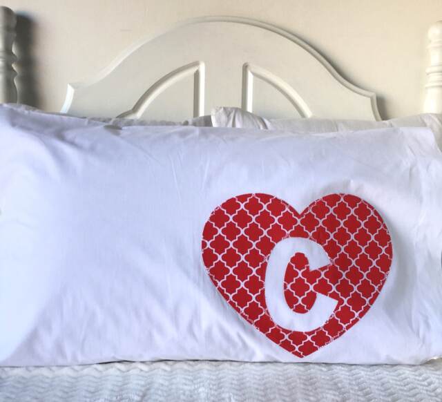 Personalized Heart Appliqu?? Pillowcase - Kids Standard Size - image 1