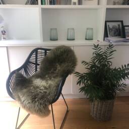 Green Sheepskin Rug, Genuine Sheepskin, Interior Design , Retro Accessories Fur Hygge Bed Throw, Chair Cover - thumbnail 4