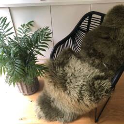 Green Sheepskin Rug, Genuine Sheepskin, Interior Design , Retro Accessories Fur Hygge Bed Throw, Chair Cover - thumbnail 2