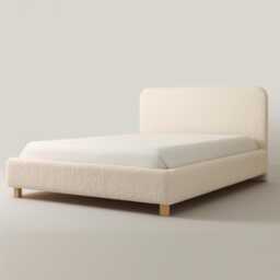 Boucl?? Upholstered Bed Frame Soft Modern Scandinavian Platform - thumbnail 2
