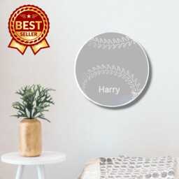 Personalized Baseball Acrylic Mirror Wall Art Etched Detail