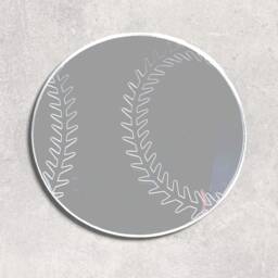 Personalized Baseball Acrylic Mirror Wall Art Etched Detail - thumbnail 3