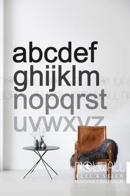 Removable Monochromatic Alphabets Black & White Bold Modern Minimalist Wall Decal Sticker Wallpaper For Baby Kids Nursery - image 1