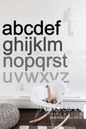 Removable Monochromatic Alphabets Black & White Bold Modern Minimalist Wall Decal Sticker Wallpaper For Baby Kids Nursery - thumbnail 2