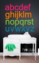 Removable Monochromatic Alphabets Black & White Bold Modern Minimalist Wall Decal Sticker Wallpaper For Baby Kids Nursery - thumbnail 3