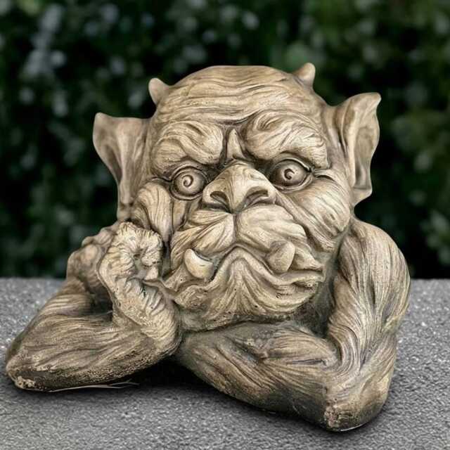 Outdoor Gargoyle Statue Concrete Monster Figurine Cement Wildlife Decoration Handmade Art Front Door Ornament Monster Lover Gift - image 1