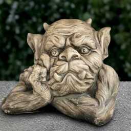 Outdoor Gargoyle Statue Concrete Monster Figurine Cement Wildlife Decoration Handmade Art Front Door Ornament Monster Lover Gift - thumbnail 1