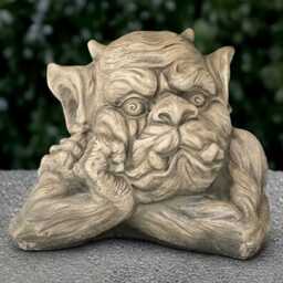 Outdoor Gargoyle Statue Concrete Monster Figurine Cement Wildlife Decoration Handmade Art Front Door Ornament Monster Lover Gift - thumbnail 4