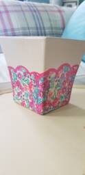 Hand Painted Floral Decoupage Flower Pot Shabby Chic Boho Decor