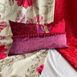"Embroidered Floral Pillow Cover Designer Jab Cotton Linen Cushion - 18""x 18" - thumbnail 3