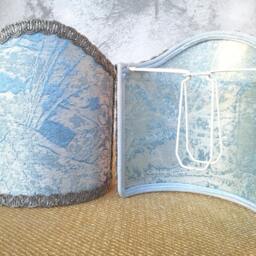 Venetian Lampshades On Rubelli Fabric - Barbarigo Celeste Pattern Handmade in Italy - thumbnail 2