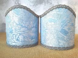 Venetian Lampshades On Rubelli Fabric - Barbarigo Celeste Pattern Handmade in Italy - thumbnail 1