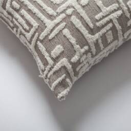 Tufted Mudcloth Pillow Cover Beige Geometric Design - 45x45 cm - thumbnail 2