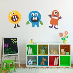 Monster Decal Vinyl Wall Art - Set Of 3 Children Decals Group 1