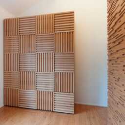 Handcrafted Ash Wood Wardrobe Mid-Century Modern Closet Organizer - thumbnail 2