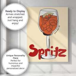Minimalist Spritz Cocktail Glass Line Art Poster Canvas Wall Print Decor Picture Ready To Hang - thumbnail 3