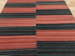 Handwoven Kilim Rug, Black & Red Bohemian Style, 293x201 cm - thumbnail 3