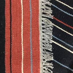 Handwoven Kilim Rug, Black & Red Bohemian Style, 293x201 cm - thumbnail 4