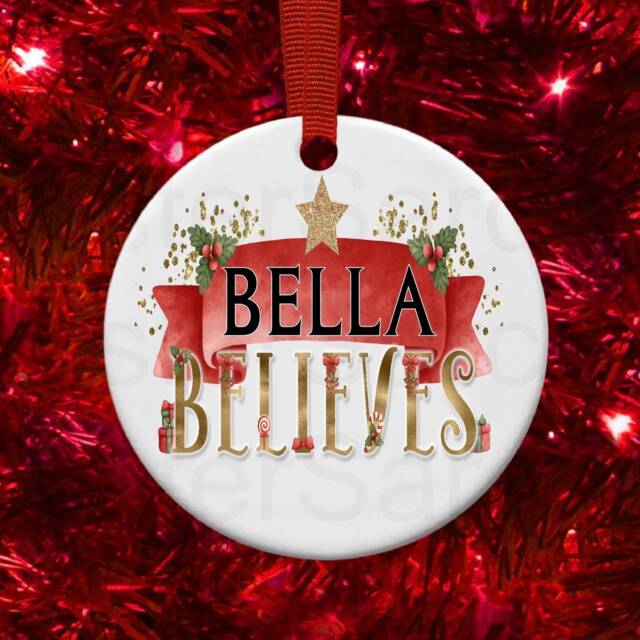 Kids Christmas Girls Boys Personalised Bauble Gift Present Keepsake Believes Tree Xmas Daughter Son Nephew Niece