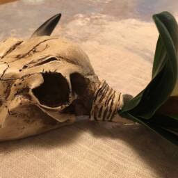 Magnolia Skull Wall Decor, Georgia O'keefe Inspired - thumbnail 2