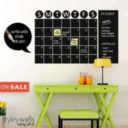Chalk Board Wall Calendar Vinyl Decal -Chalkboard Decals Planner -Christmas Gift Stickers - thumbnail 1