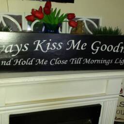 Always Kiss Me Goodnight Wood Sign Distressed Extra Large Rustic Bedroom Wall Hanging Primitive Decor Fixer Upper Anniversary Gift - thumbnail 2