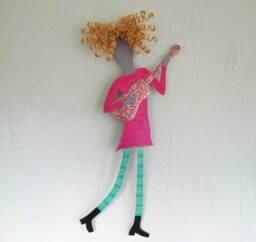 Upcycled Metal Guitarist Wall Art Recycled Musician Sculpture - thumbnail 1