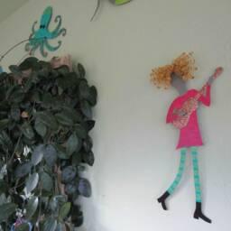 Upcycled Metal Guitarist Wall Art Recycled Musician Sculpture - thumbnail 3