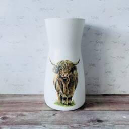 Highland Cow Flower Vase, Gifts, Home Decor, Decorations, Themed Gifts - thumbnail 2