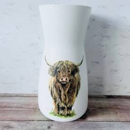 Highland Cow Flower Vase, Gifts, Home Decor, Decorations, Themed Gifts - thumbnail 3