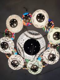 Mosaic Lamp, Chandelier Lighting, Mosaic Lighting, Colorful Lighting, Foyer Lamp, Moroccan Light, Moroccan Lighting, Turkish Light - thumbnail 1