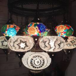 Mosaic Lamp, Chandelier Lighting, Mosaic Lighting, Colorful Lighting, Foyer Lamp, Moroccan Light, Moroccan Lighting, Turkish Light - thumbnail 3